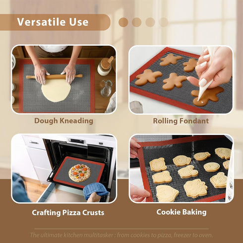 Professional Silicone Bread Baking Mat Non Stick Oven Liner Perforated Steaming Mesh For Half Sheet Size(11-4/5" x 15-3/4")...