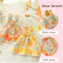 2Pcs Floral Dog Dress for Small Dog Girl Chihuahua Yorkies Princess Dress Summer Skirt for Puppy Kitten, Painting Floral, L...