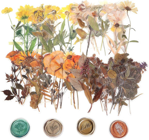 160pcs Pressed Flower Themed Stickers Dried Flowers Stickers Scrapbook Stickers for Making Junk Journal Card Making DIY Crafts...