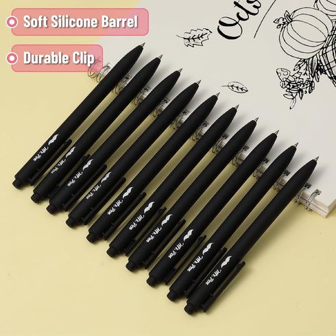 Mr. Pen- Retractable Gel Pens, 10 Pack, Black Ink Gel Pens, Black Barrels, Fast Dry, Gel Pens Fine Point 0.5 mm, Retractable Pens, Cute Pens, Gel ...