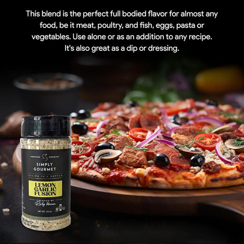 Lemon Garlic Fusion | Recipe in a Bottle | Premium Blend Spice for Gourmet Cooking | No-Addition Needed, Versatile Culinary Season | Simply Gourme...