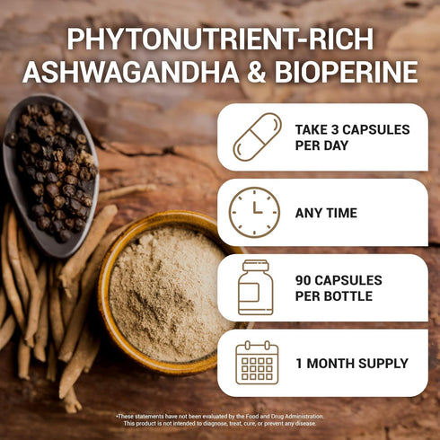 Dr. Berg Ashwagandha Capsules 1500mg - Includes Organic Ashwagandha Root with Black Pepper from Bioperine - Ashwagandha Supplements 90 Capsules...