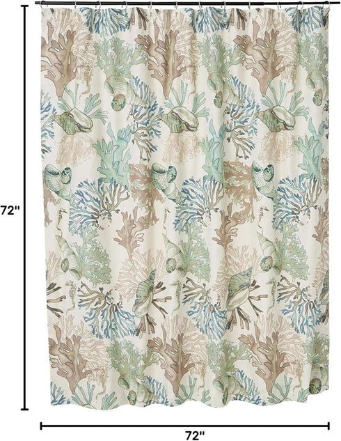 Greenland Home Fashions Fabric Sensations Shower Curtain, Stylish Bathroom Decor, Machine Washable, 72 inches x 72 inches, Atlantis...