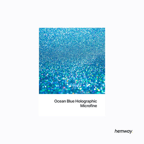 Hemway Craft Glitter - Ocean Blue Holographic | 100g Microfine Metallic Sequin Flakes for Resin Crafts | Supplies for Tumblers, Cards, Jewellery, ...