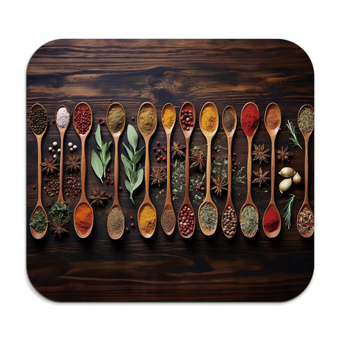 Kitchen Spices Dish Drying Mat - Delicious Spices Art Absorbent Dish Drying Mat for Kitchen Counter, Coffee Bar Mat, Coffee Maker Mat for Countert...