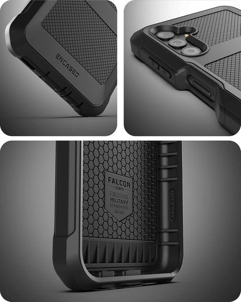 ENCASED Falcon Armor for Samsung Galaxy A13 5G Phone Case with Built-in Screen Protector (Black)...