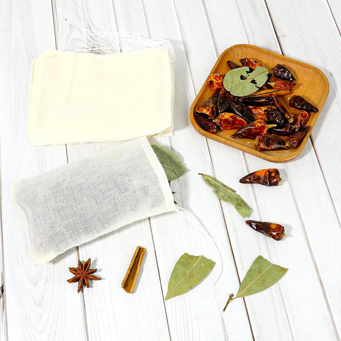 Spice Bags for Cooking Reusable,30PCS Muslin Tea Bags with Drawstring Empty Sachet Bags Cheese Cloth Bags for Spices 4x6 Inch...