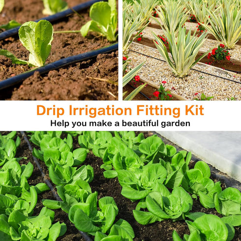 Drip Irrigation Fittings for 1/2" Tubing, 18 Pieces Drip End Plug Fittings End Cap Connectors for 1/2 Inch Irrigation Tube, Drip Line End Closure ...