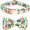 Dog Collar Flowers Print Pet Collar Soft Cute Dog Collar with Bow Tie Adjustable Metal Buckle Collar Gift Collar for X-Large Dogs...