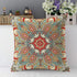 Mugod Paisley Flower Throw Pillow Cover Traditional Ethnic Floral Red Teal White Yellow Cotton Linen Square Cushion Cover Standard Pillowcase 18x1...