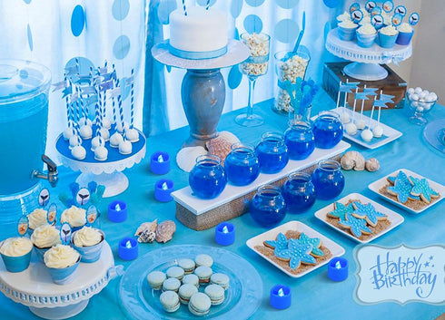 12 Pack Blue Tea Light Candles Battery Operated, Flameless Flickering Blue Votive Tealights for Halloween Wedding Party Christmas Decorations...