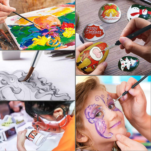 UPINS 11 Pieces Fine Detail Paint Brush Miniature Small Thin Painting Brushes Kit Micro Artist Acrylic Paints Brush Set...