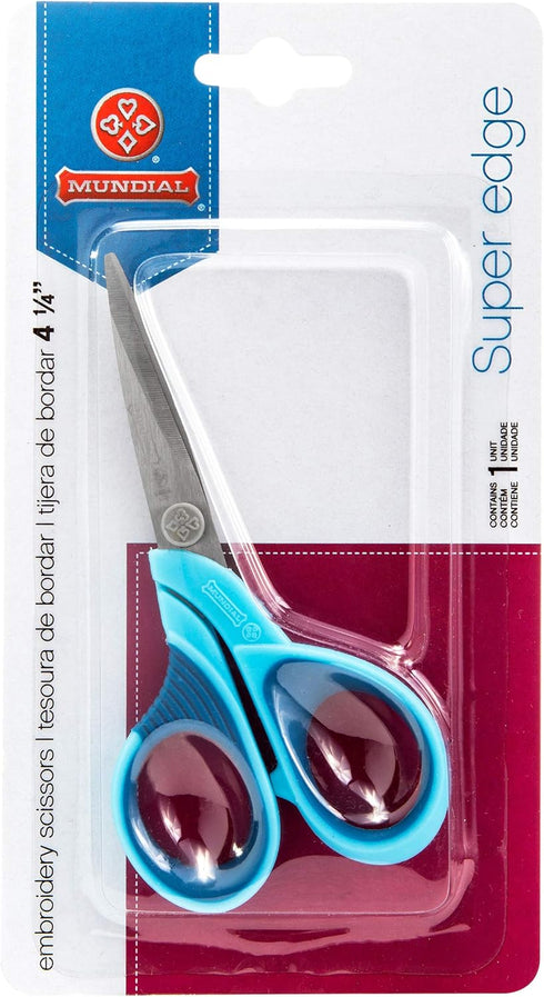 Mundial 1968-4 SuperEdge 4.25 Inch Embroidery Scissors Blue Handle...