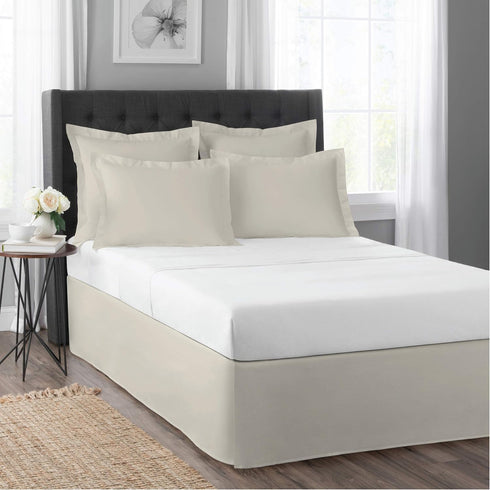 Today’s Home Classic Tailored Bed Skirt Dust Ruffle, Cotton Blend Design, 14" Drop Length, Queen, Ivory...