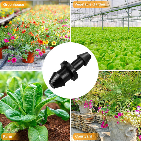 50 Pieces 1/4" Drip Tubing Fittings End Plug, 1/4 Inch Drip Irrigation Barbed End Closure for Home Garden Sprinkler Systems...