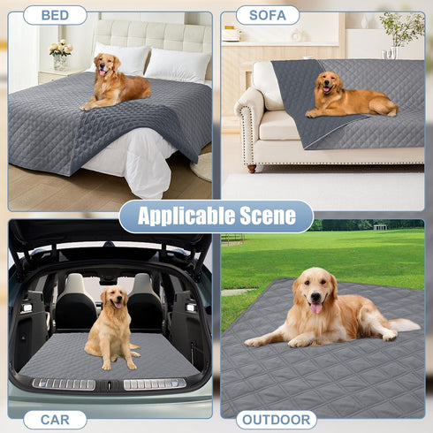 smiry Waterproof Dog Blanket, Reversible Dog Bed Cover Pet Blanket, Soft Couch Cover for Dogs Washable, Bed Couch Sofa Furniture Protector for Pup...