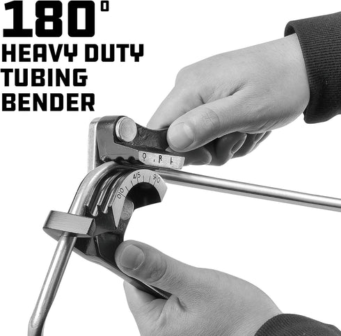 Powerbuilt Fuel and Brake Line Tubing Bender, Multi-Size Pipes Copper Aluminum Steel Brass, Bend up to 180 Degrees, Lightweight - 647762...