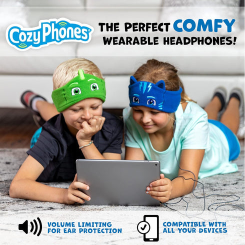 CozyPhones PJ Masks Catboy Kids Headphones Over The Ear Headband Headphones - Volume Limited with Thin Speakers & Soft Fleece Headband......