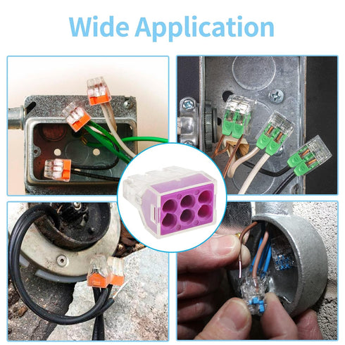20pcs Push-in Wire Connecters 6 Port, Wire Quick Connection Terminal, 18-12 AWG / 0.75-2.5mm²...