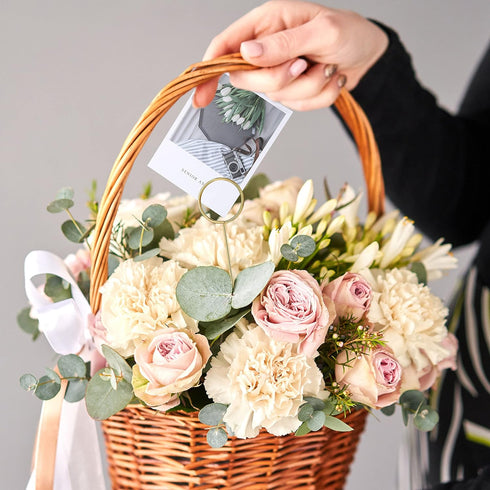 Hotop 30 Pcs Floral Card Holder Pick Metal Wire Flower Place Card Stick 13.4 in Picture Photo Memo Holder Round Floral Gift Stick Clip for Centerp...