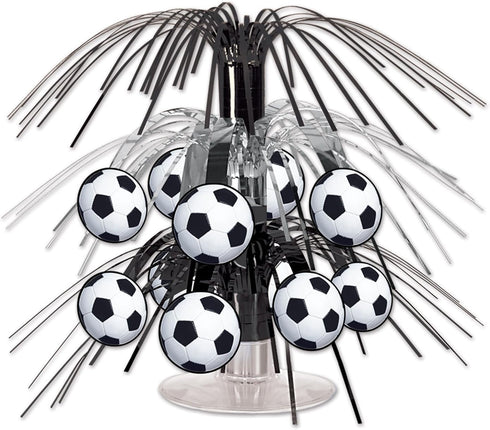 Beistle Soccer Ball Cascade Centerpiece, Futbol Sports Themed Party Tabletop Decorations, Game Day Table Supplies for Celebrations, Team Events, 7...