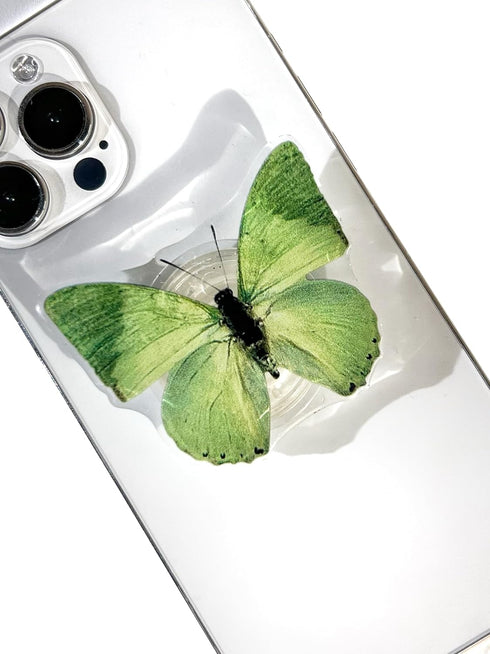 Butterfly Mobile Phone Grip, Rare Butterfly, Cute Butterfly Stand, Transparent Resin Folding Elastic Base, Mobile Phone Decoration...