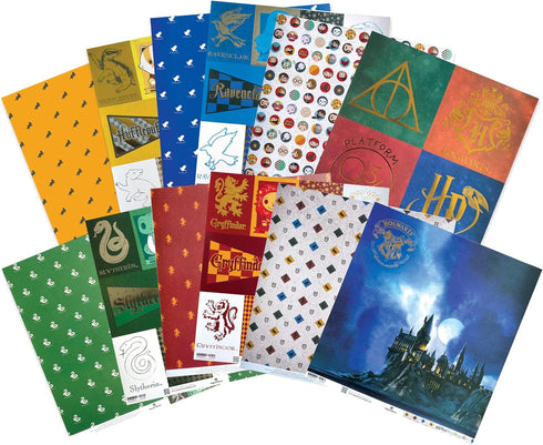 Paper House Productions Harry Potter 12" x 12" 12-Sheet Decorative Double Sided Paper Pack for Scrapbooking and Crafts - Hogwarts Houses...