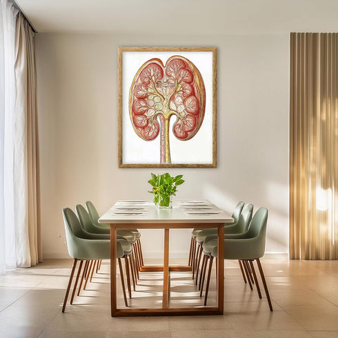 Posterizer 1 pcs-anatomical illustration of the human kidney 2-Teachers & Classrooms-Abstract & Modern Art-School and classroom art- unframed wall...