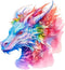Fabric Panel 14"x14" Watercolor Dragon 100% Cotton Quilting Panel Square AM1401...