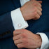 Round White Cufflinks for Men Lady In Gift Case Classic Silver Tone Men's Cufflinks Jewelry Set for Wedding Anniversary Business Party Events Tuxe...