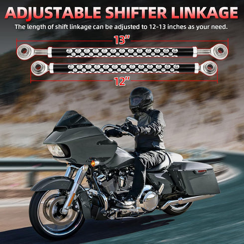 Amazicha Shift Linkage Gear Motorcycle Shifter Linkage Black Compatible for Harley Davidson Softail Dyna Touring Street Glide Electra Glide Road G...