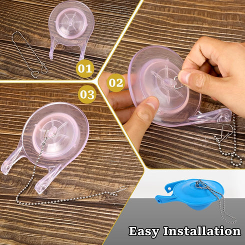 Toilet Flapper Chain 9.8inch,3PCS Stainless Steel Universal Toilet Bowl Chain Replacement With Hook and Ring Toilet Handle Beaded Chain for Most T...