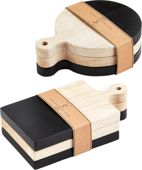 Mud Pie Circle Paulownia Board Set 8 1/4" x 6 1/4" dia...