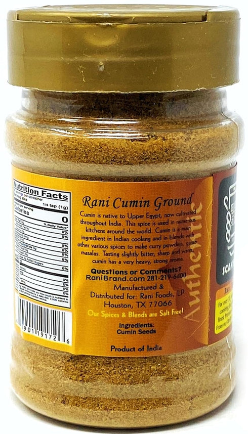 Rani Cumin (Jeera) Powder Spice 3oz (85g) PET Jar ~ All Natural | Vegan | Gluten Friendly | NON-GMO | Kosher | Indian Origin...