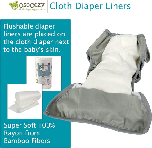 OsoCozy Flushable Diaper Liners - Make Cloth Diapering Convenient with Easy, Quick, Cloth Diaper Liners - Super Soft and Gentle on Baby’s Skin...