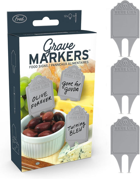 GRAVE MARKERS, Reusable Food Signs, Set of 12...