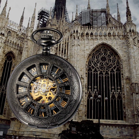 SIBOSUN Mechanical Pocket Watch for Men Pocket Watch with Chain Steampunk Skeleton Antique Men Women Pocket Watches...