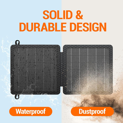 GOODaaa 10W Portable Solar Charger with Dual USB Outputs Super Handy Foldable Size 24% High Conversion Efficiency Solar Panels, Waterproof & Dustp...