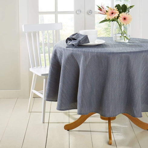 TOWN & COUNTRY LIVING Harper Stain and Water Resistant Tablecloth Single Pack, Grey Flannel, 70" Round...