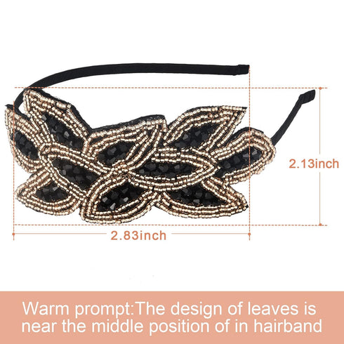 Tatuo 3 Pieces 1920s Flapper Headbands for Women 20s Vintage Headpiece Rhinestone Beaded Leaf Hairband Hair Accessory...
