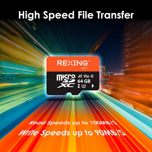 64GB microSDXC UHS-3 4K Full HD Video High Speed Transfer Monitoring SD Card with Adapter for Dash Cams, Surveillance System, Security Camera, & B...