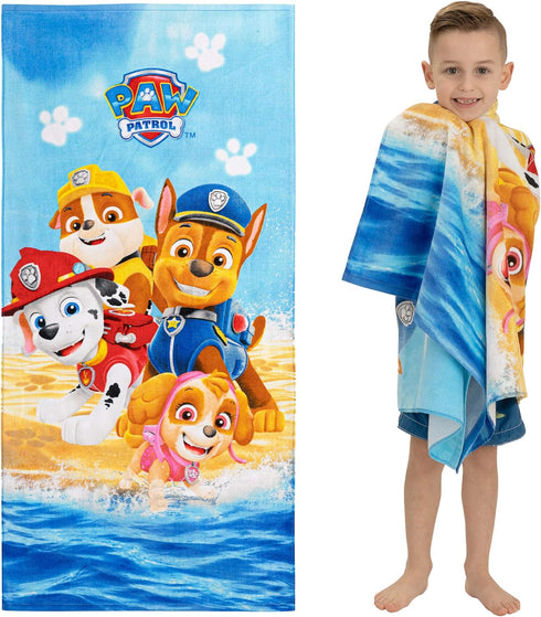 Franco Kids Super Soft Cotton Bath/Pool/Beach Towel, 58 in x 28 in, Paw Patrol...