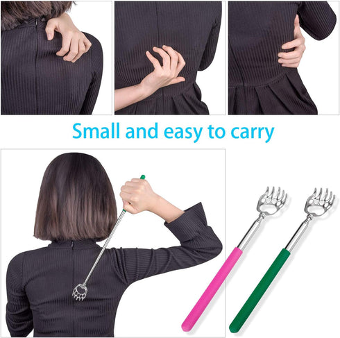 Awpeye Bear Claw Back Scratcher Extendable, Metal Portable Telescopic Backscratchers with Rubber Handled 8 Pack, Backscratcher for Men and Women...
