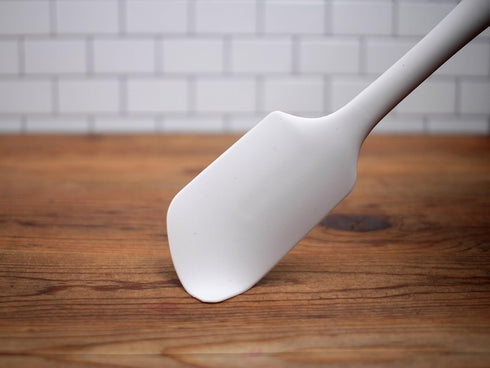 RSVP International Ela Series Heat Resistant Cooking & Baking Strong Silicone Wrapped Steel Rubber Scraper, Spatula, 11x2, White...