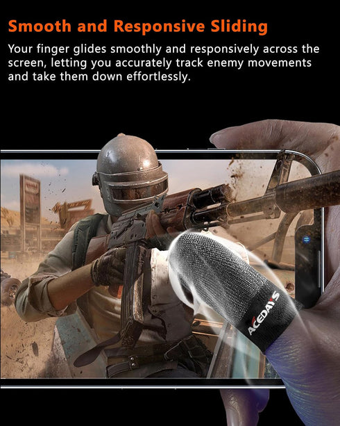 Gaming Finger Sleeves,100% Visible Silver Fibers,Just Right Pressure/Breathable/Sweatproof,Gaming Gloves for PUBG Mobile/Knives Out/Call of Duty M...