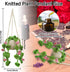 Crochet Hanging Plant for Car Cute Potted Plants Crochet Decor Car Mirror Hanging Accessories Rear View Ornament Hanging Boho Handmade Knitted Pen...