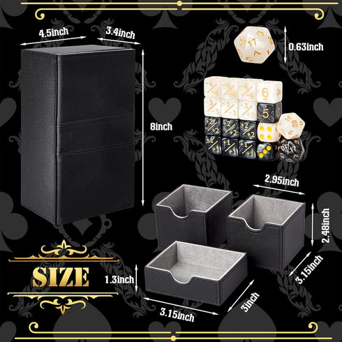 Deekin Deck Card Boxes Cards Deck Game Box Compatible with MTG TCG CCG Commander Deck Playing Card Case Card Deck Holder 3 Tray for 220+ Sleeved C...