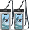 IPX8 Waterproof Phone Pouch/Case, 2 Pack Universal TPU Cell Phone Dry Bag Underwater Protector with Detachable Lanyard for iPhone 14 13 12 Pro Max...