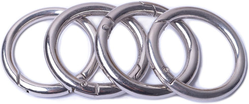 8pcs Silver Spring O Rings,Round Carabiner Snap Clip Trigger Spring Keyring Buckle,O Ring for Bags,Purses BBC3 (1 1/4''(3.2cm), Silver)…...