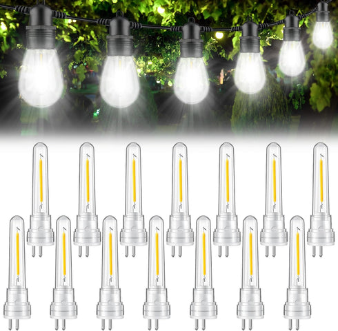 Meonum 14 Pack S14 Replacement Light Bulbs, 1.7 Watt Replacement S14 LED Bulb, Shatterproof Waterproof and Dimmable Replacement S14 Light Bulb for...